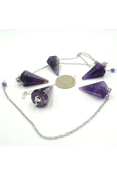 Pozitif Doğal Taş Ametist Taşı Pandül - Sarkaç 201-1