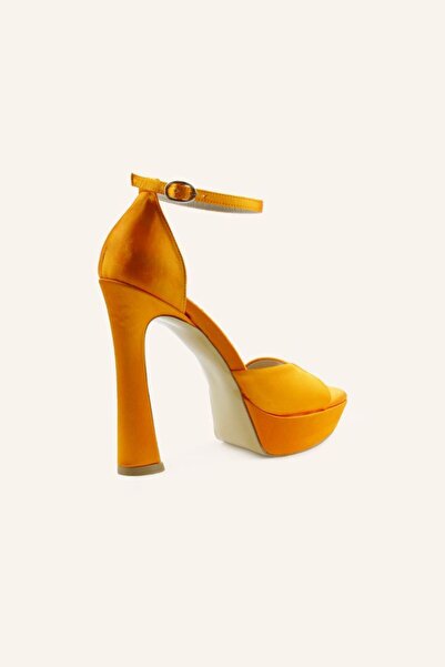 MARCATELLI Orange Satin Stefan Heeled Sandals