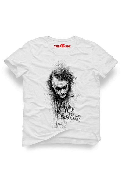Tshirthane Τζόκερ Γιατί τόσο σοβαρό ανδρικό μπλουζάκι με στάμπα με μολύβι