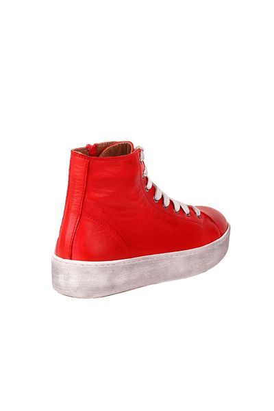 Bueno Shoes Γυναικείες Κόκκινες Δερμάτινες Αθλητικές Μπότες - 01wr1910