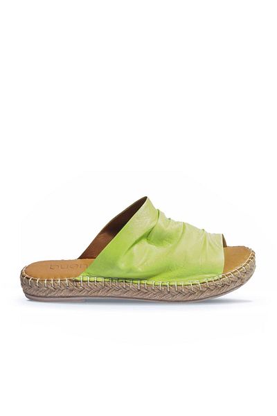 BUENO Shoes Yeşil Deri Kadın Espadril Terlik 01wl4617