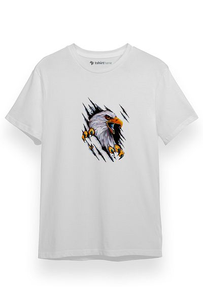 Tshirthane Ανδρικό μπλουζάκι Eagle Claw White κοντομάνικο