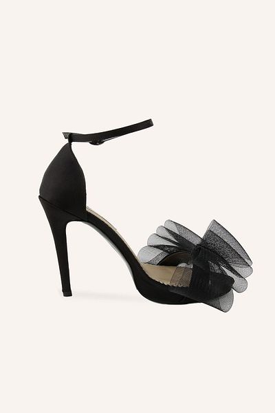 MARCATELLI Pantofi cu toc Minami din satin negru