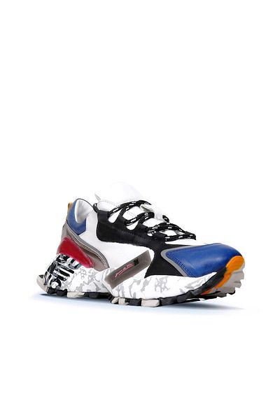 BUENO Pantofi sport de damă din piele albastru bleumarin - 01wq10604