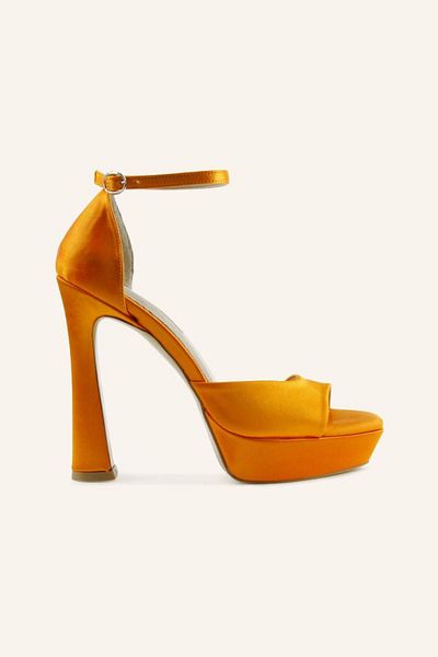 MARCATELLI Orange Satin Stefan Heeled Sandals