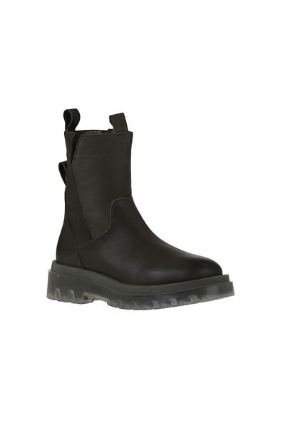 Bueno Shoes Χακί Δερμάτινες Γυναικείες Μπότες - Flat Cut 01wv1501