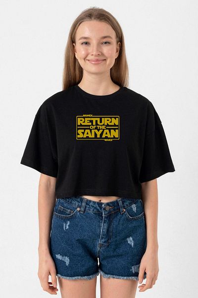 Tshirthane Dragon Ball Z Namek Wars Black Women's Crop T-Shirt