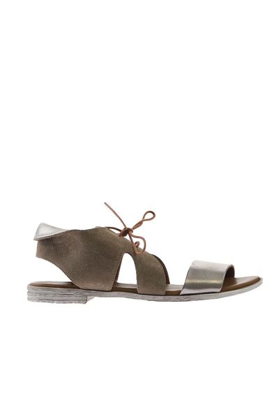Bueno Shoes Sandale de damă din piele de nurcă argintie-de piele de căprioară 01wq2000