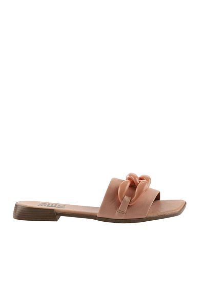 Bueno Shoes Γυναικείες φλατ παντόφλες από δέρμα σε σκόνη - 01wu1815