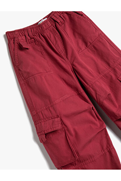 Koton Parachute Jogger Denim Trousers Cotton Elastic Waist Pocket - Parachute Jeans