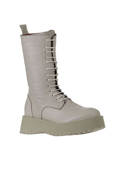 Bueno Shoes Γυναικείες μπότες μπεζ με σφήνα δερμάτινα - 01wv1303