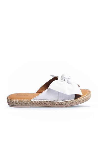 BUENO Papuci espadrille damă din piele albă - 01wl4605