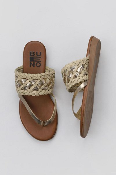 Bueno Shoes Sarı Parlak Deri Kadın Parmak Arası Terlik 01wu7448