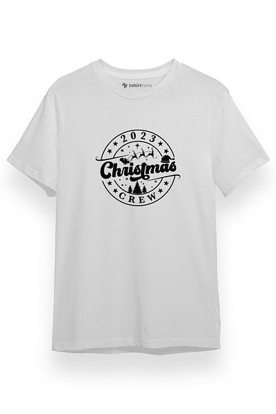 Tshirthane Ανδρικό μπλουζάκι 2023 Christmas Crew Λευκό κοντομάνικο