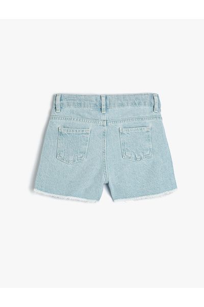 Koton Baumwoll-Denim-Shorts – Tasche mit Schmetterlingsapplikation