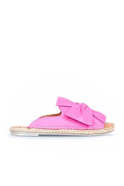 Bueno Shoes Φούξια Γυναικείες Δερμάτινες Παντόφλες Espadrille - 01wn1632