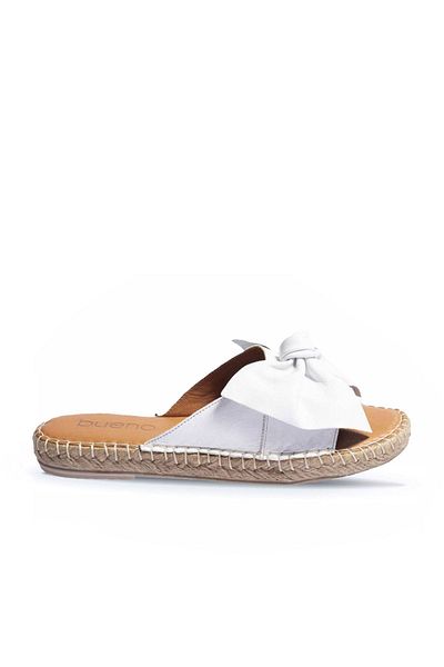 BUENO Papuci espadrille damă din piele albă - 01wl4605