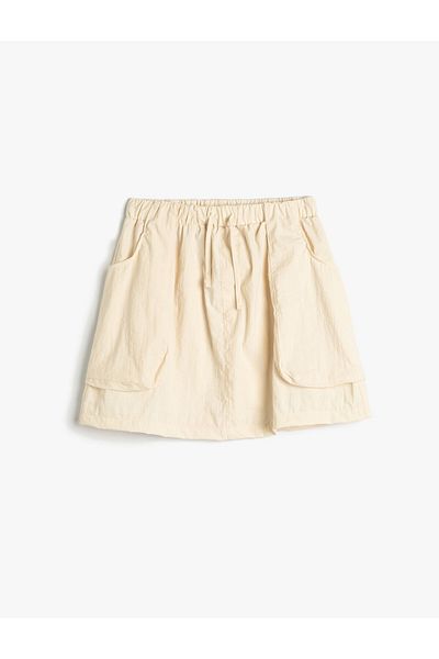 Koton Parachute Skirt with Pocket and Tied at Waist