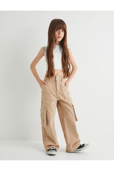 Koton Blugi Cargo Bumbac cu picioare late - Blugi cu picioare late