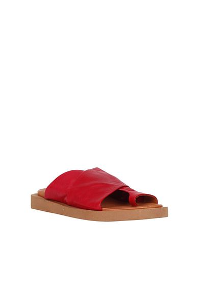 Bueno Shoes Flip-flops din piele roșie pentru femei - 01ws2809