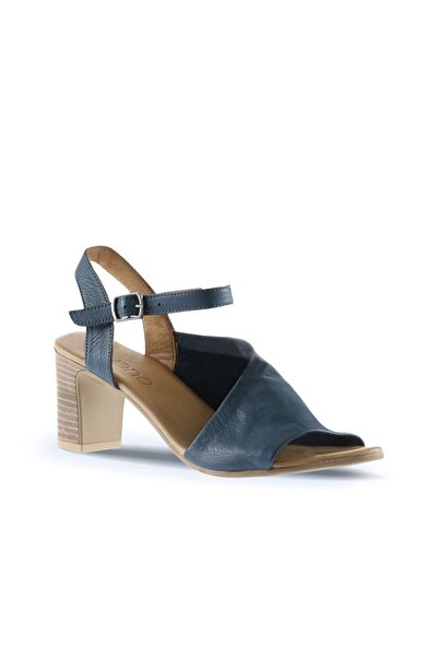 BUENO Blue Leather Women's Heeled Sandals - 01wn1519