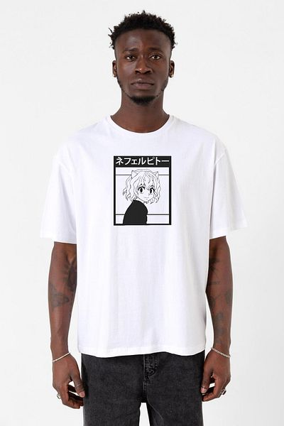Tshirthane Hunter x Hunter Anime Neferpitou Λευκό ανδρικό μπλουζάκι μεγάλου μεγέθους