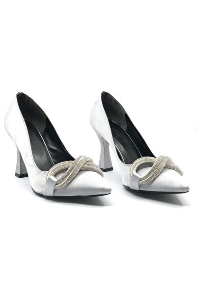 KOCAMANLAR Feles Kadeh Каблук з камінцями Сатен Стилет Жіночі туфлі на підбор...