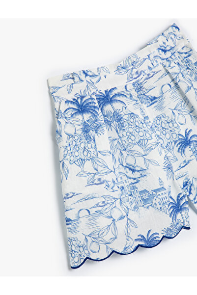 Koton Şort Etek Baskılı Beli Lastikli