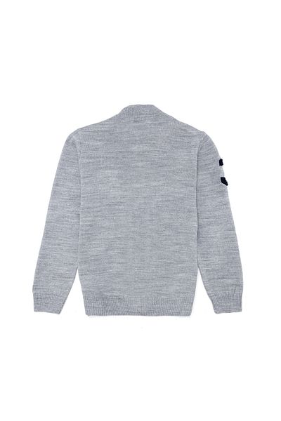 U.S. Polo Assn. Boy's Gray Melange Zippered Knitwear Cardigan 50256171 -Vr086