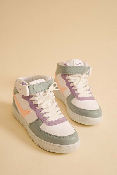 KOCAMANLAR 2185 Pantofi sport unisex cu talie înaltă ALB-LILA