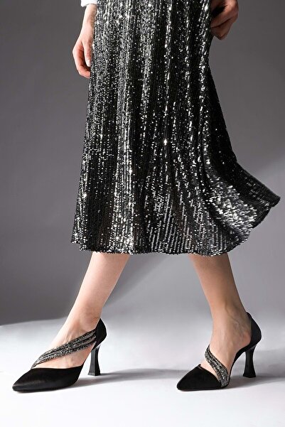 KOCAMANLAR فستان سهرة نسائي بكعب عالي من Feles 140 بثلاثة خطوط باللون الأسود ...