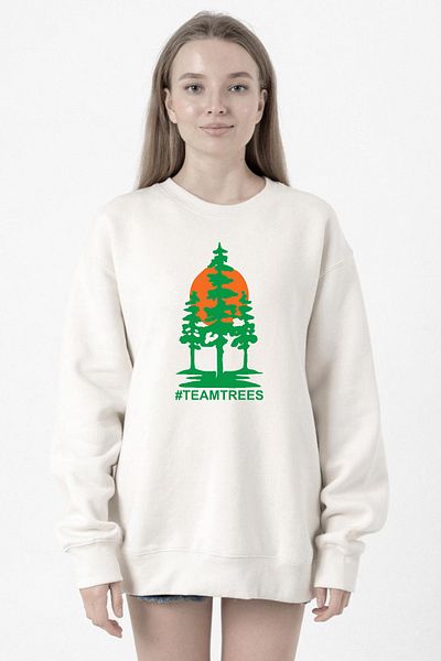 Tshirthane Mr Beast Team Trees White Women's 2ip Sweatshirt