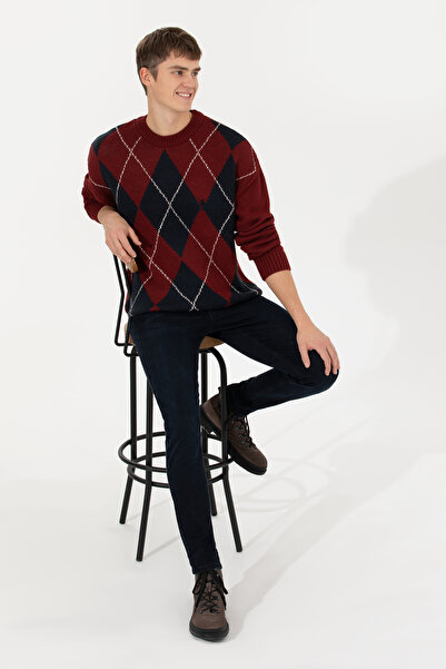 U.S. Polo Assn. Чоловічий светр з коміром-стійкою та візерунком «вишня» 50256191-VR223