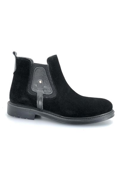 KCMN Boots 600 100% Genuine Leather Men's Chelsea Boots Black-nubuck