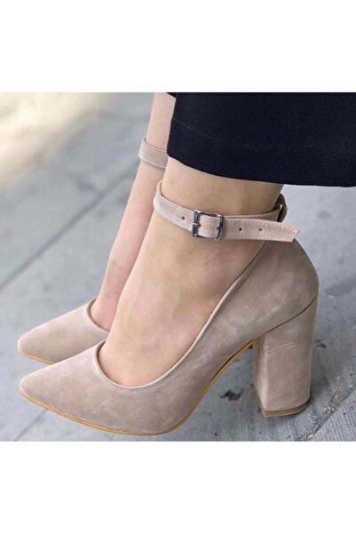 Zenay Kocamanlar Öz0010 الكاحل مربوط كعب سميك خنجر المنك من جلد الغزال