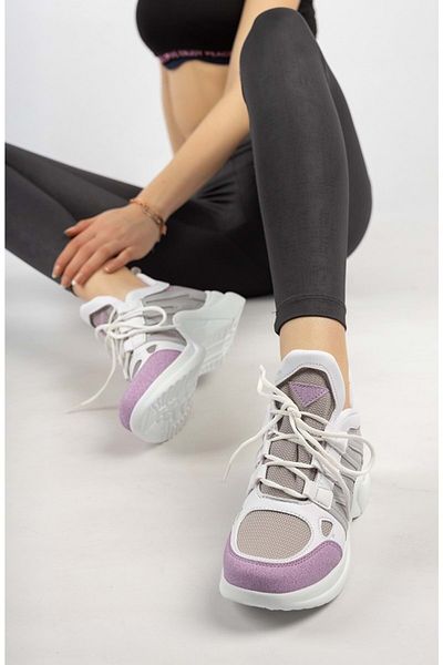 KOCAMANLAR Lambırlent 2133 Women's Fashion Sports Sneaker Shoes White-purple