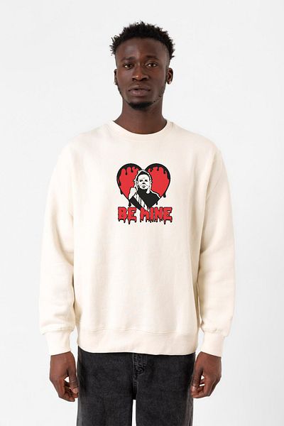 Tshirthane Ανδρικό φούτερ Be Mine Michael Myer Ecru 2ip