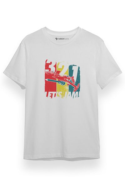 Tshirthane Cowboy Bebop Lets Go Jam Λευκό κοντομάνικο ανδρικό μπλουζάκι