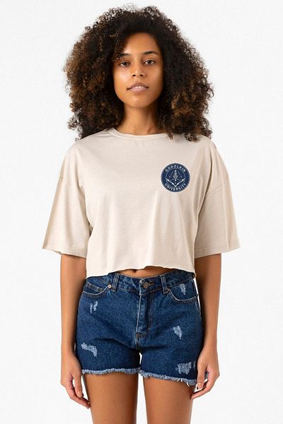 Tshirthane Godolkin University Emblem Beige Women's Crop T-Shirt - Gen V