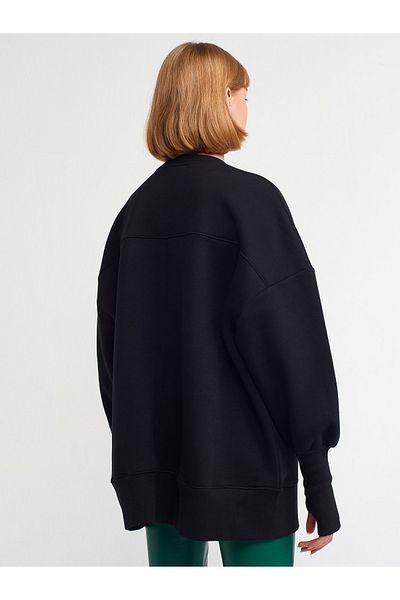 Dilvin 40111 Hanorac oversize-Negru