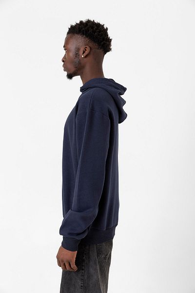 Tshirthane Ανδρικό φούτερ με κουκούλα Navy Blue Basic Oversize με κουκούλα 3 κλωστών
