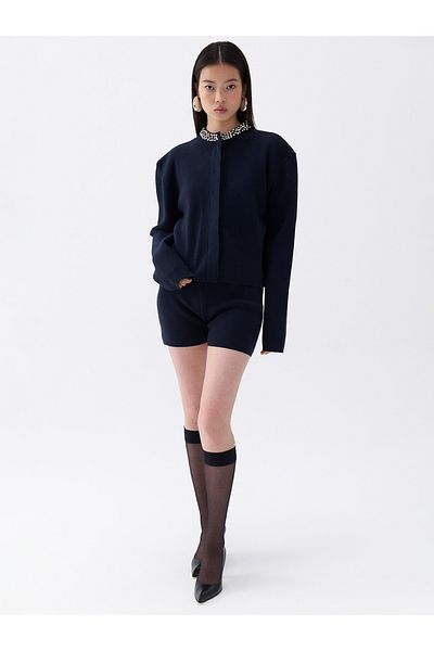 Nocturne Shiny Stone Detailed Collar Knitwear Sweater