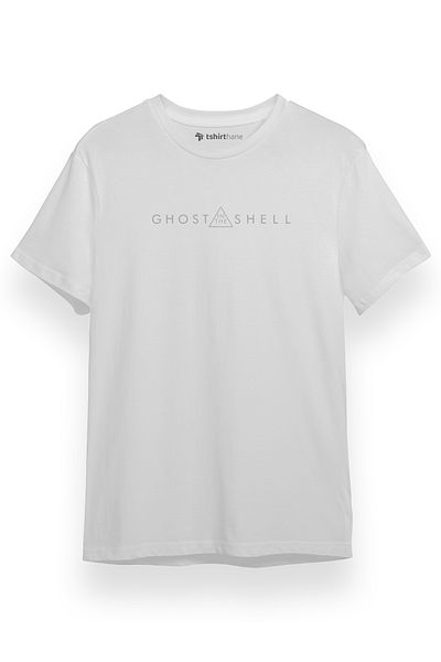 Tshirthane Ghost In The Shell Anime Λευκό λογότυπο Λευκό κοντομάνικο ανδρικό μπλουζάκι