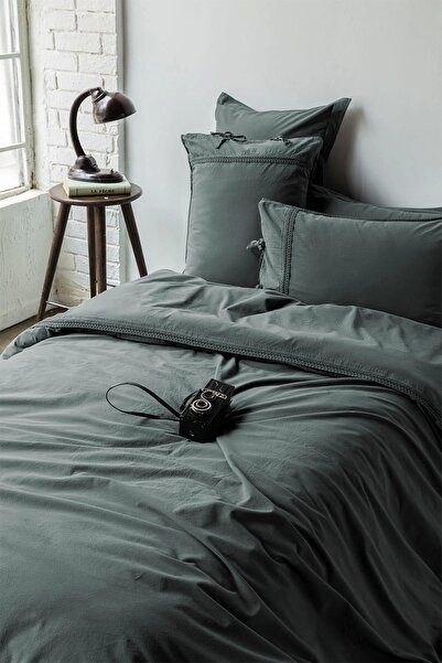 İssimo Home Set de husă de pilota dublă din poplin de bumbac 100% spălat, ver...