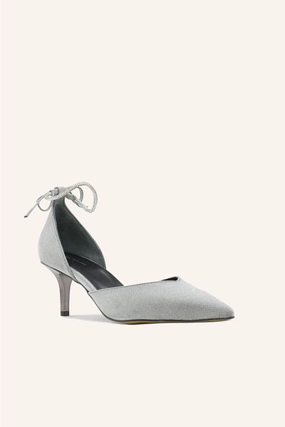 MARCATELLI Pantofi cu toc Elisya cu sclipici platină
