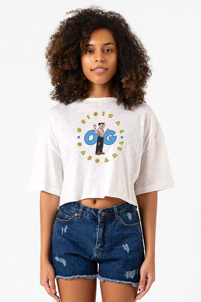 Tshirthane تي شيرت نسائي قصير من The Smurfs Original Gargamel باللون الأبيض الذائب
