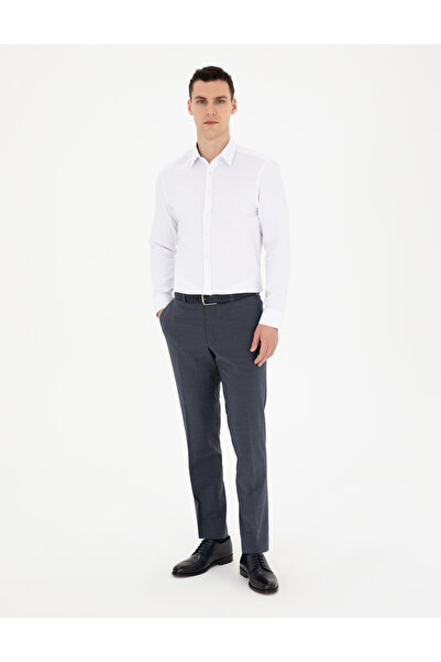 Pierre Cardin Cămașă albă Slim Fit Dobby cu mânecă lungă 50289391-VR013