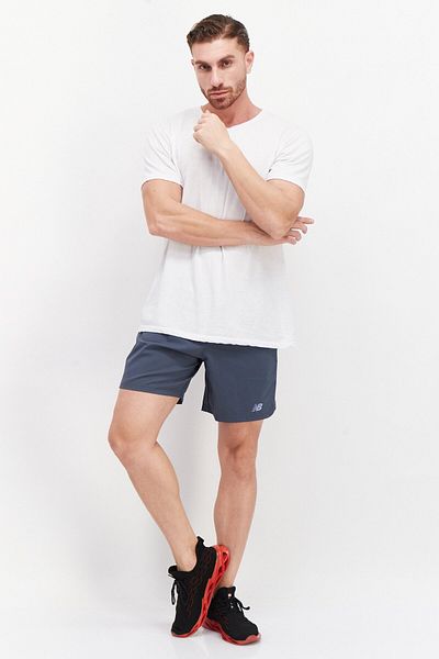 New Balance Men Athletic Fit Drawstring Running Shorts, Dark Grey
