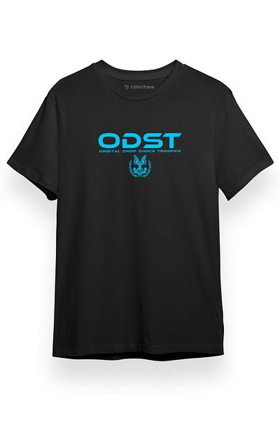 Tshirthane Ανδρικό μπλουζάκι Halo Odst Orbital Drop Shock Trooper μαύρο κοντομάνικο