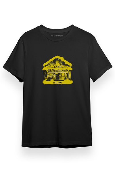Tshirthane Yellowjackets Camp House Μαύρο κοντομάνικο ανδρικό μπλουζάκι